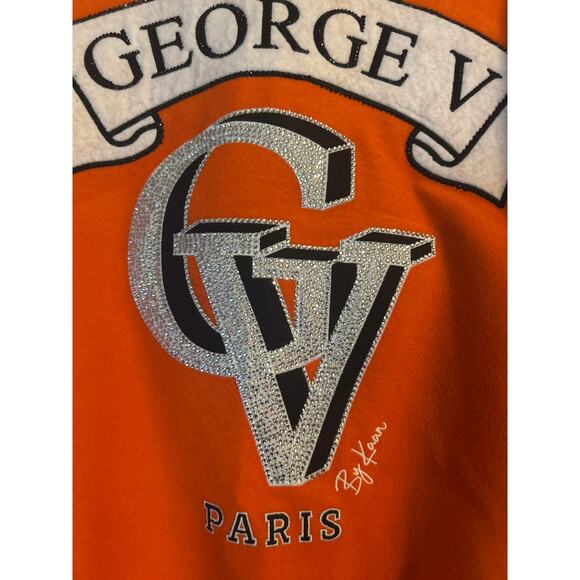 NWT George V Paris Varsity Lettermen's Jacket Orange/Black Size Large - Picture 8 of 16
